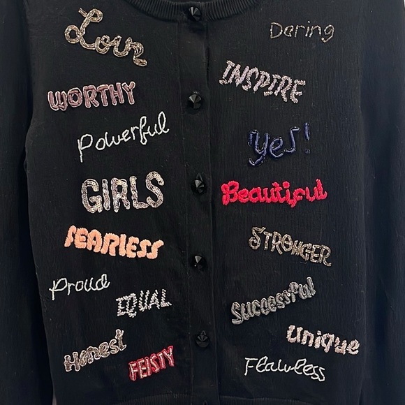 Alice + Olivia Ruthy Feminist Cardigan Sweater XS - Picture 3 of 5